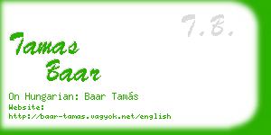 tamas baar business card